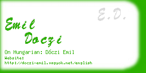 emil doczi business card